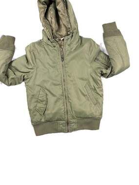 Vintage Havana Olive Green Hooded Flight Bomber Jacket